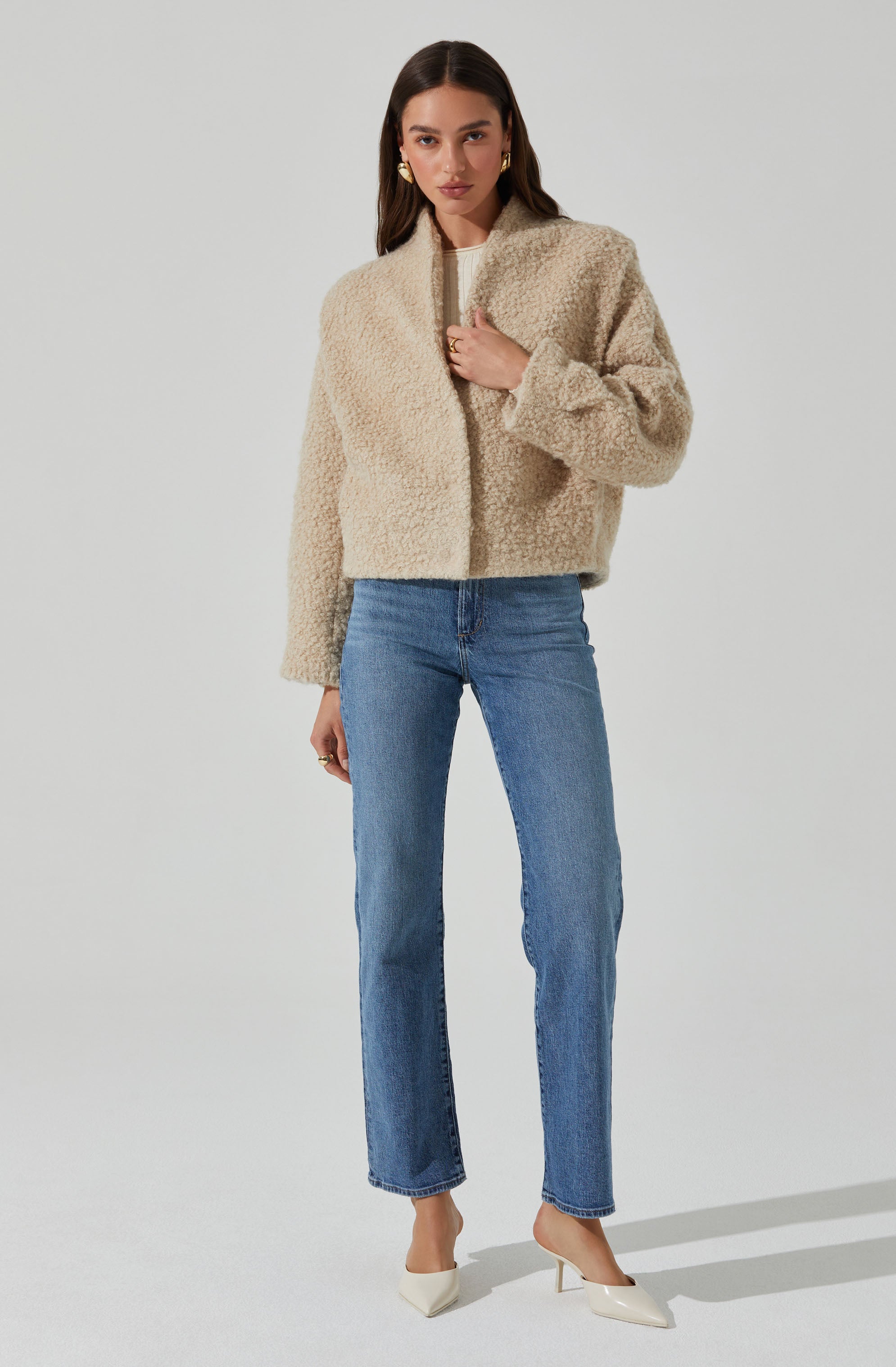 Nona Boxy Collarless Jacket