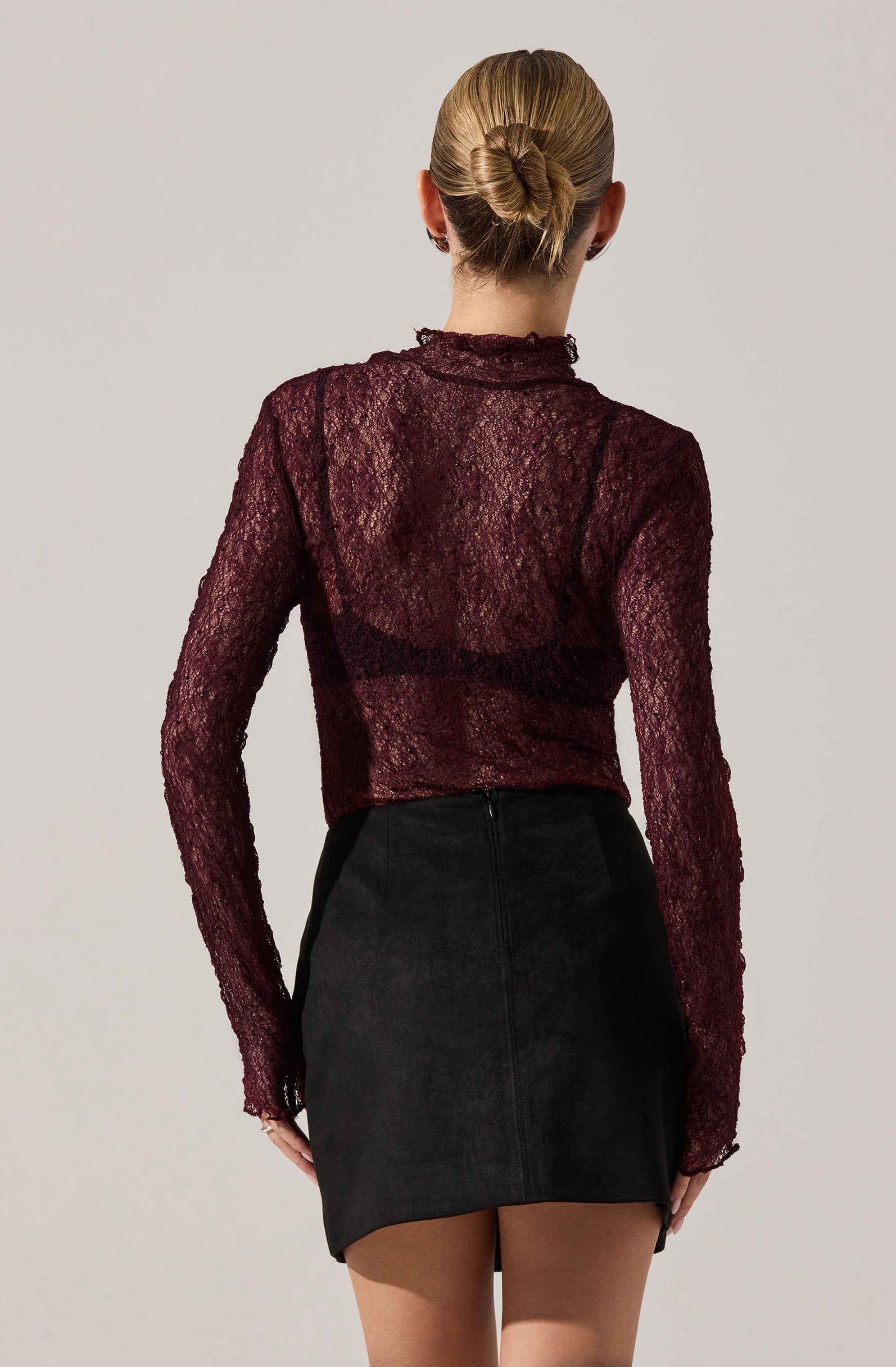 Kyra Rhinestone Lace Top