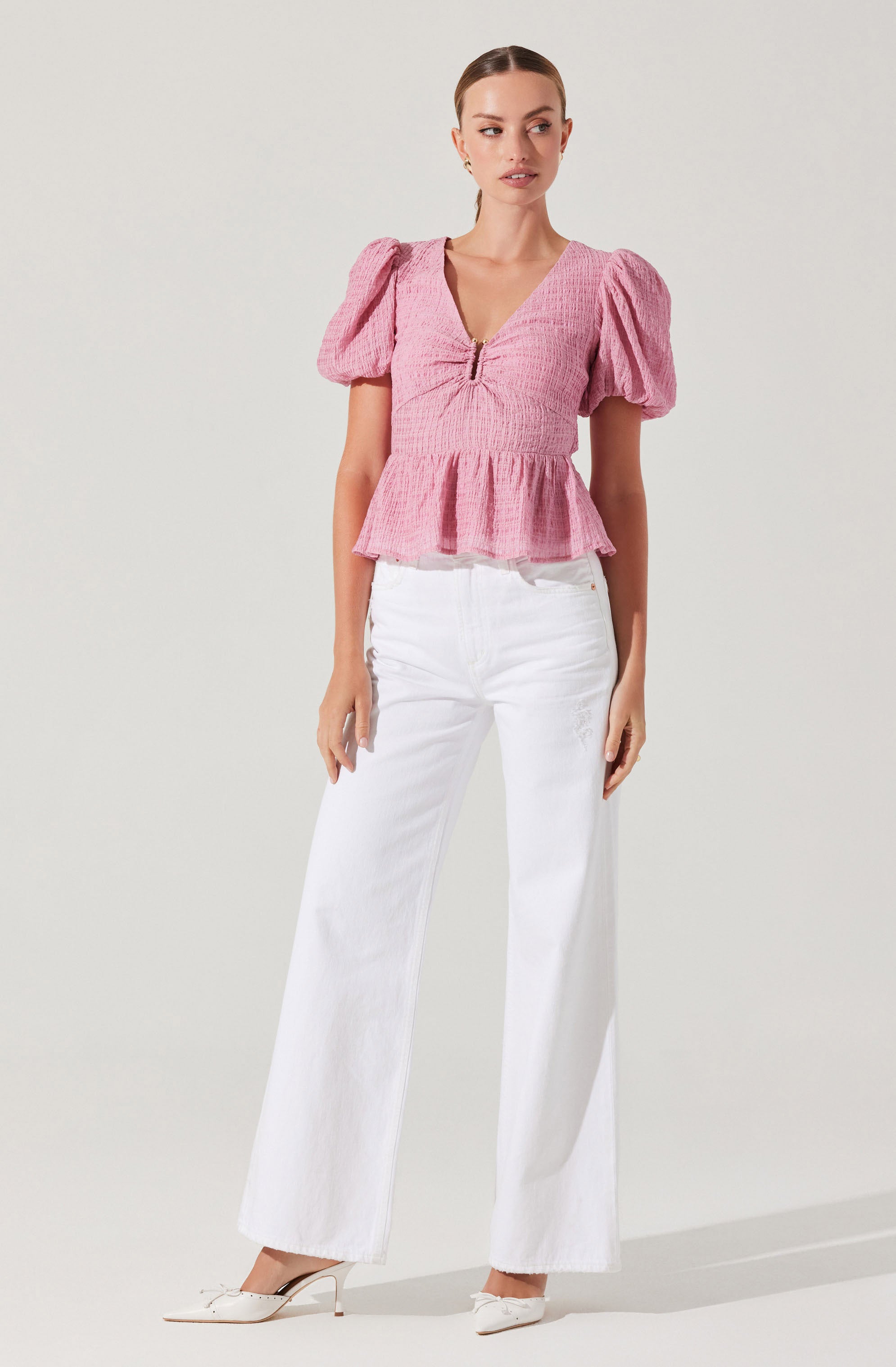 Mylah Puff Sleeve Peplum Top