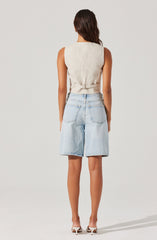 Ossa Linen Cropped Vest