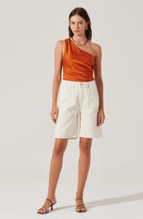 Francis Satin One Shoulder Top