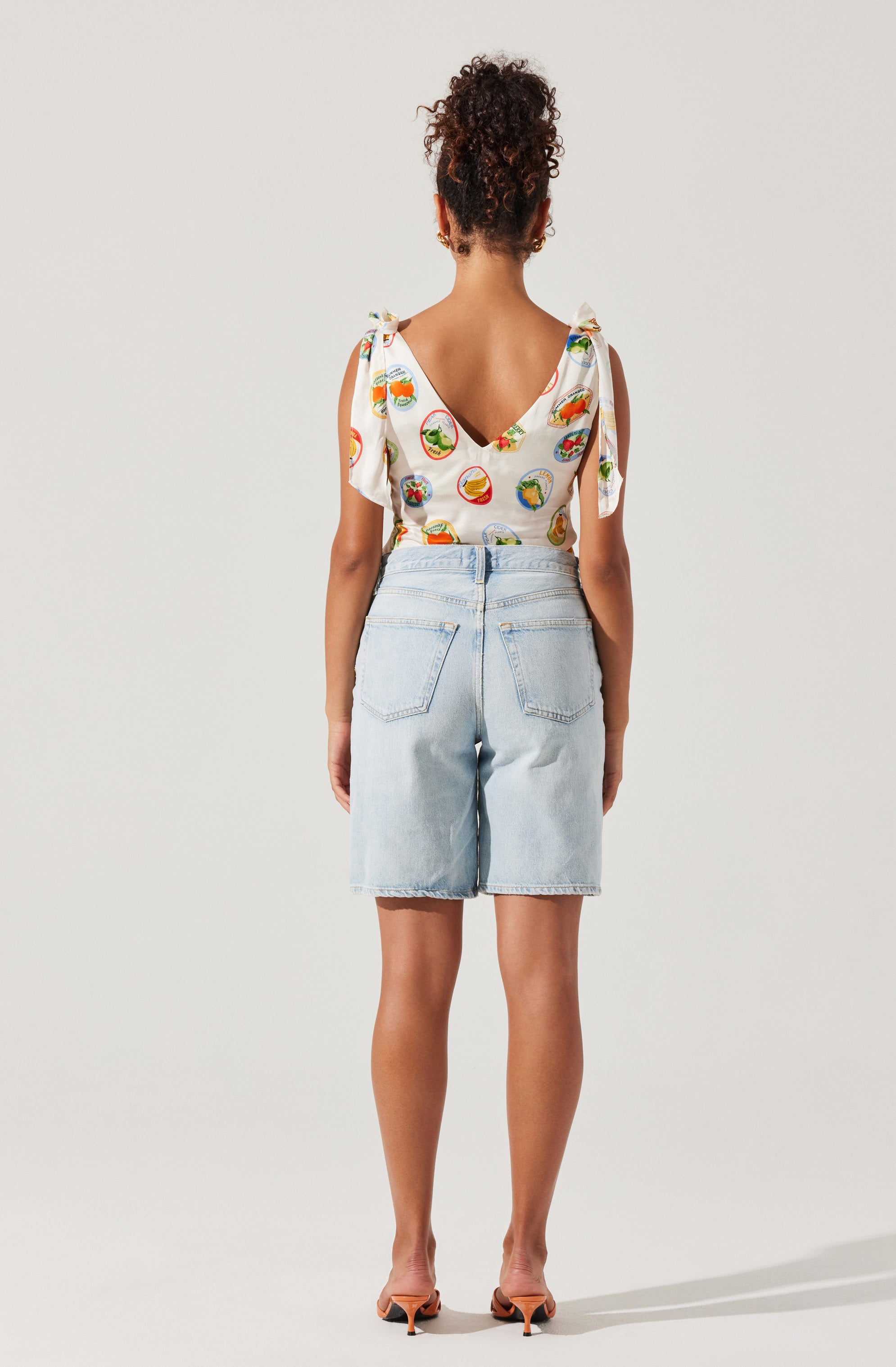 Allexina Satin Tie-Shoulder Top