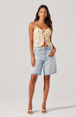 Islah Floral Tie-Front Top