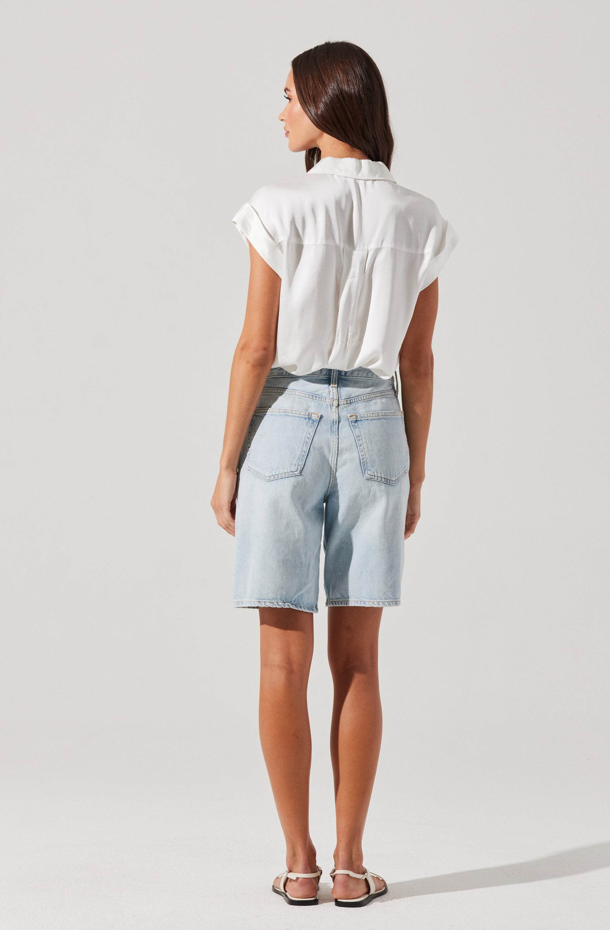 Callen Satin Button Up Top