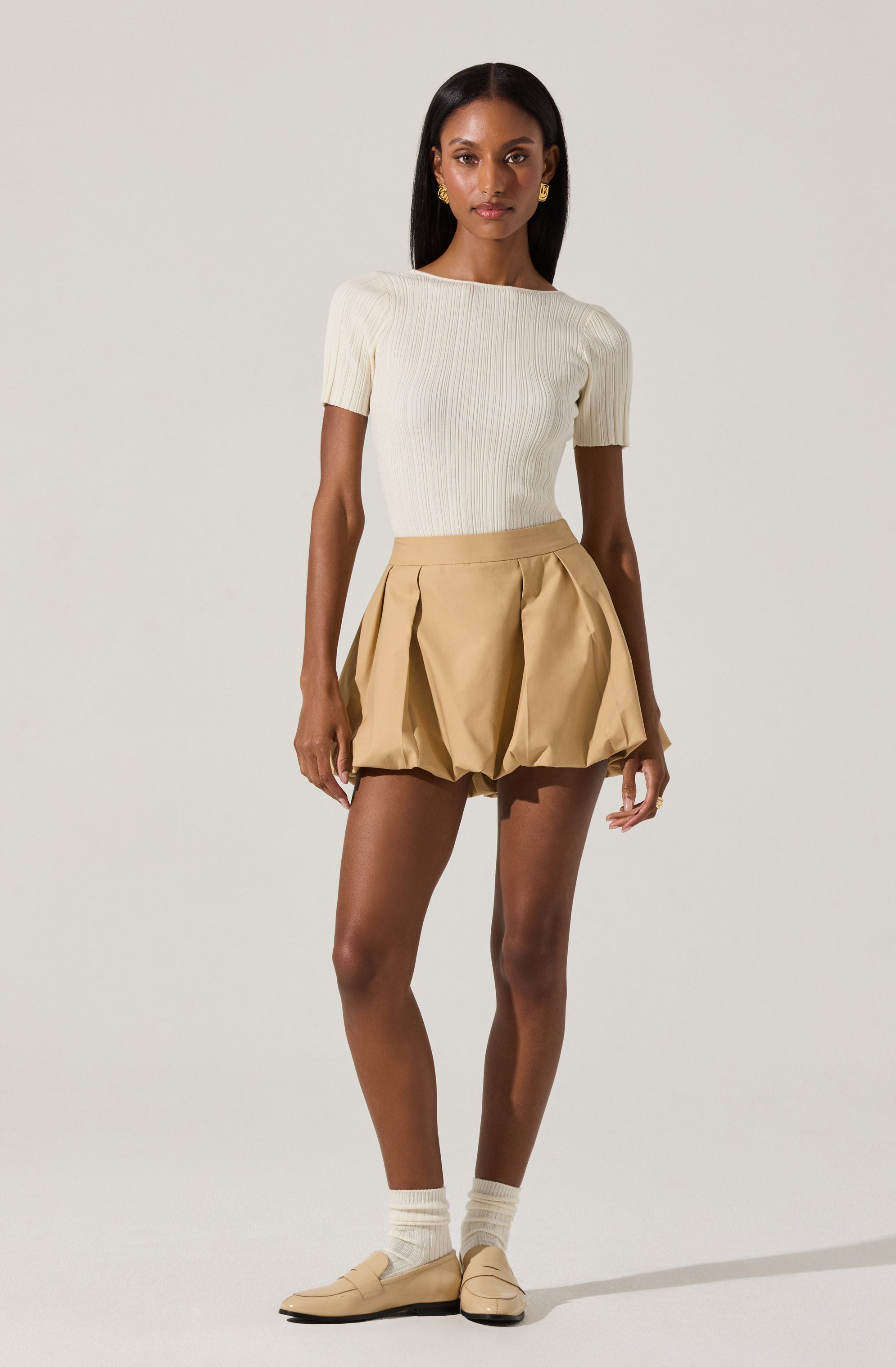 Nikola Ribbed Knit Sweater Top