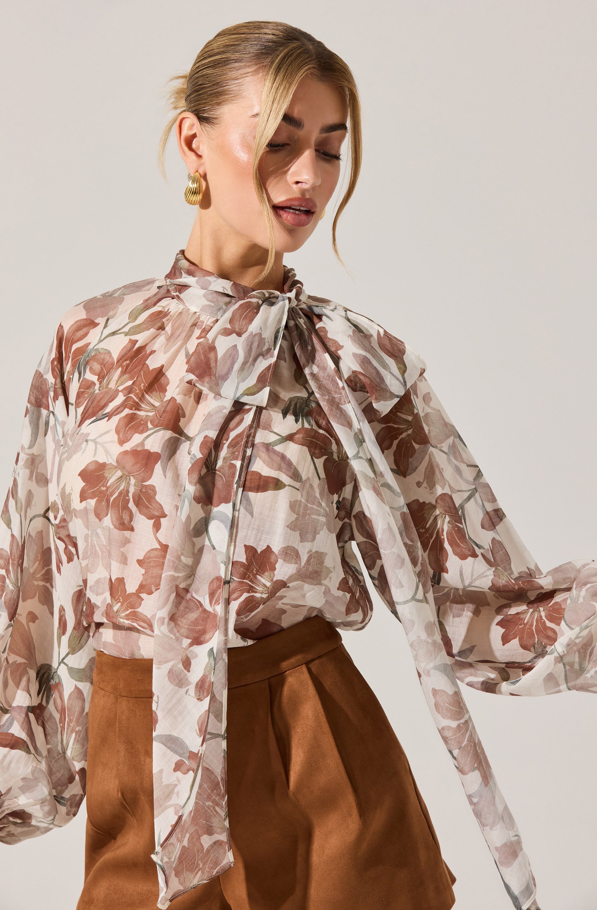 Cinthia Sheer Bow Tie Top
