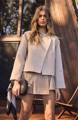Jennah Wool-Blend Wrap Jacket