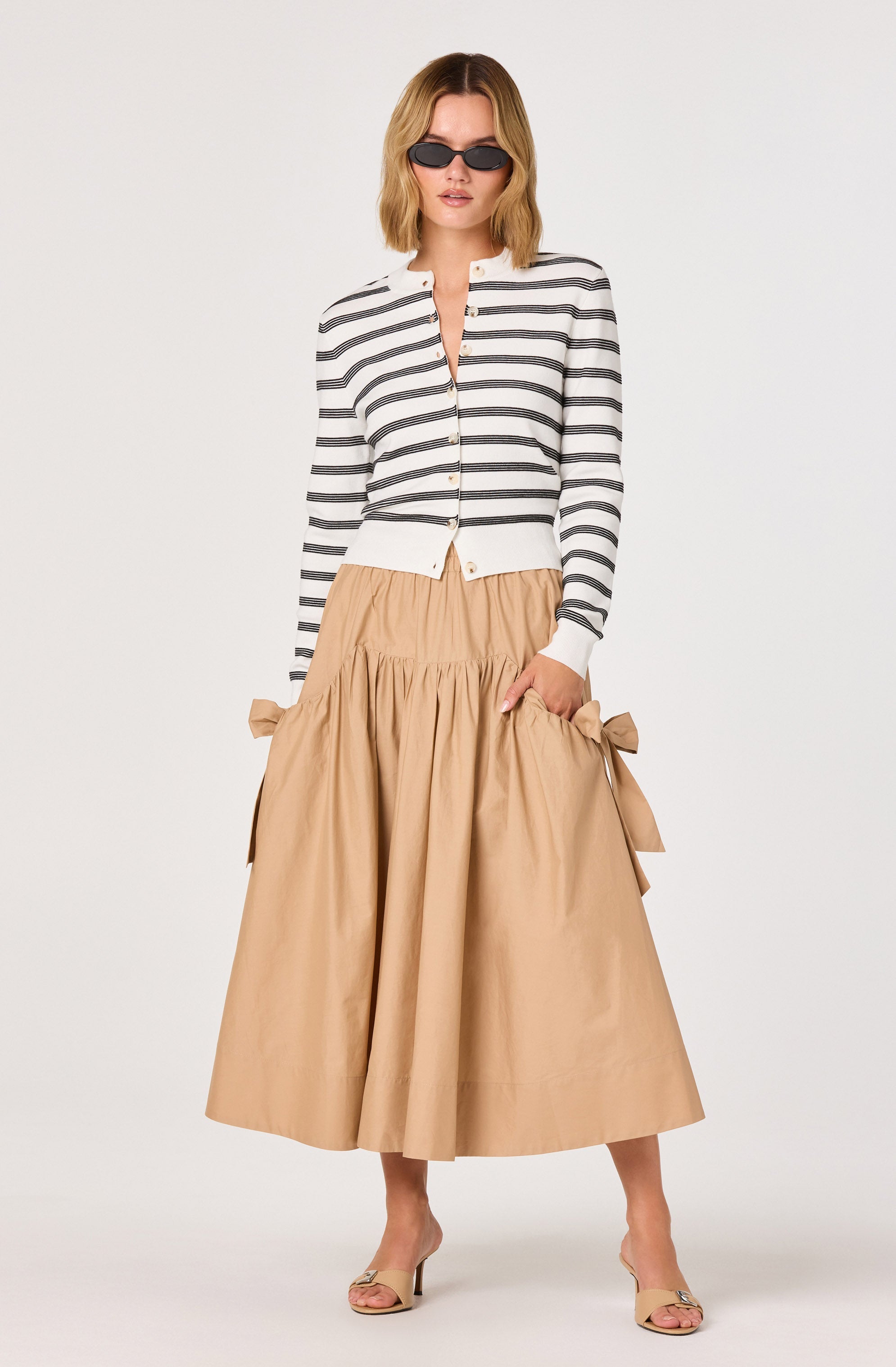 Tawni Striped Button-Front Cardigan