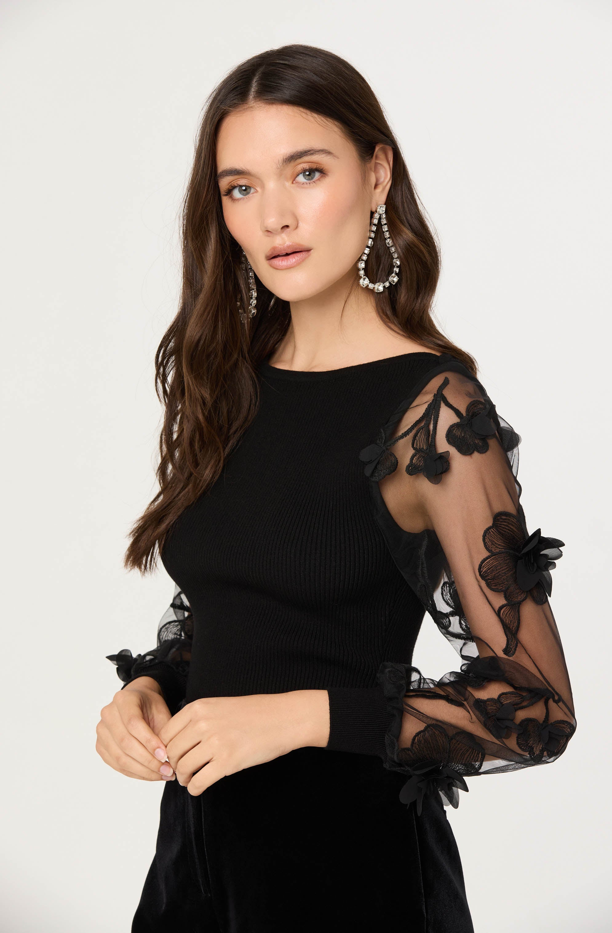 Meagan Floral Applique Sweater