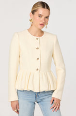 Nicolle Textured Peplum Bubble Hem Lady Jacket