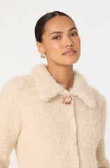 Karime Fuzzy Collared Cardigan
