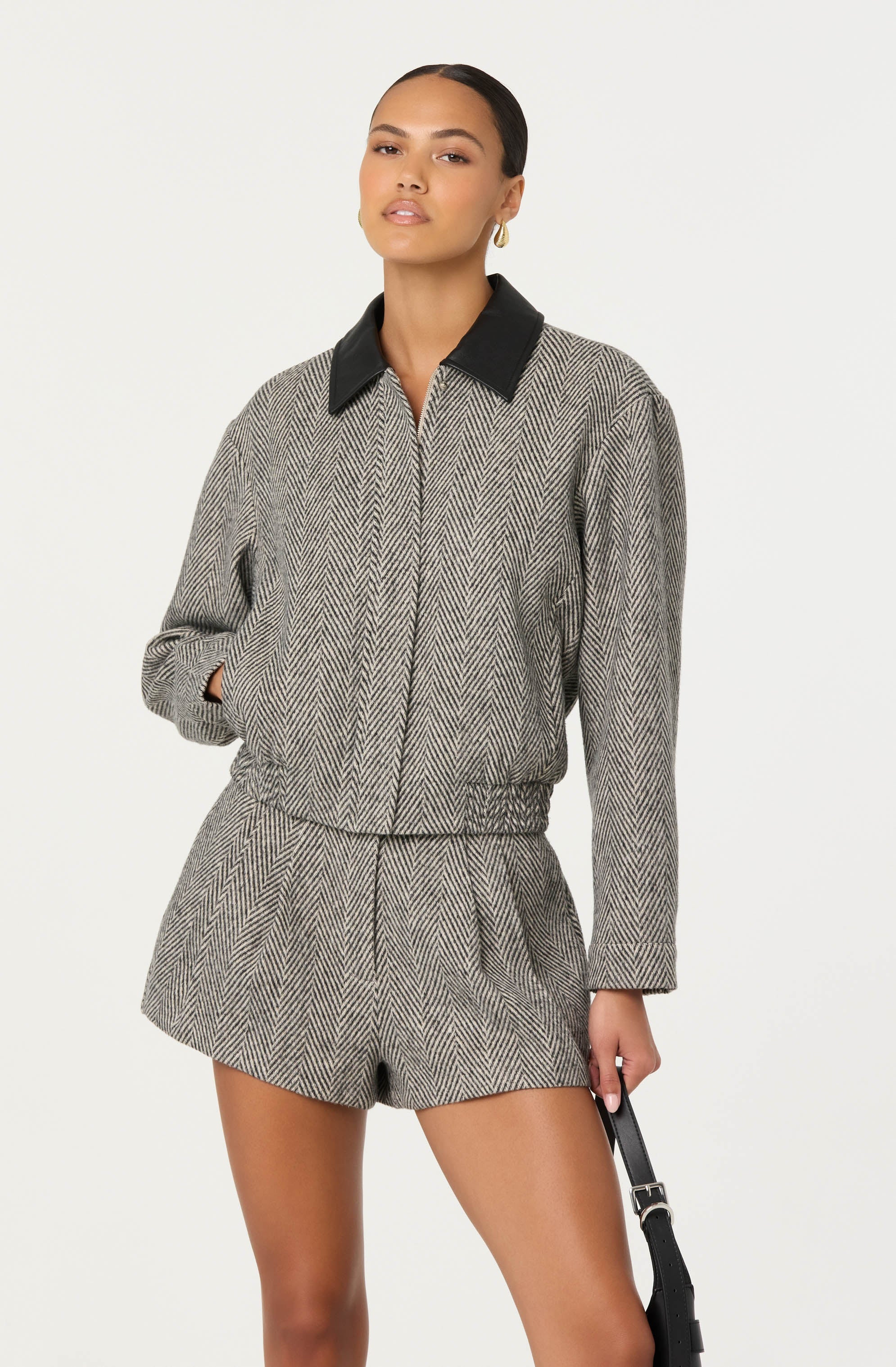 Nelly Contrast Collar Bomber Jacket
