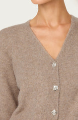 Grie Embellished Feather Trim Cardigan