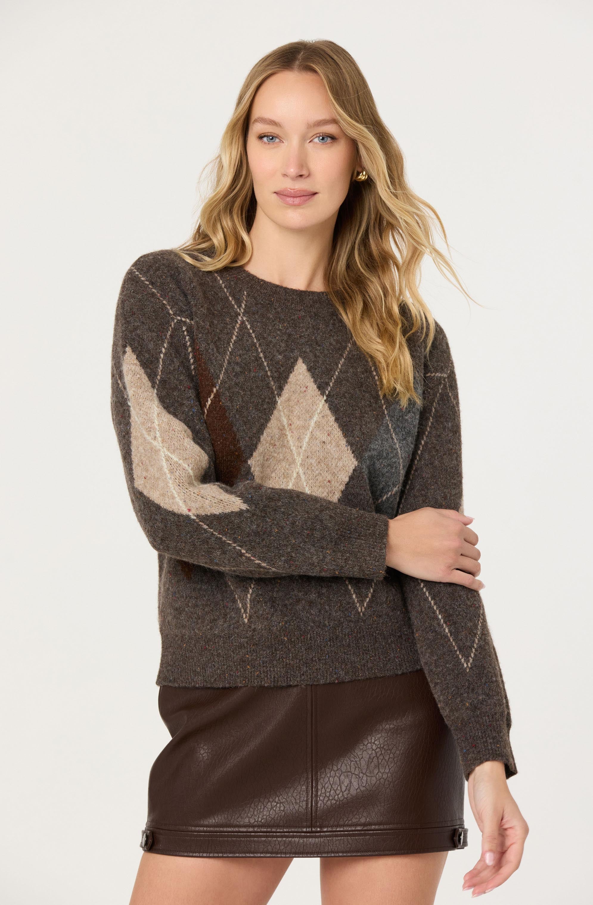 Terri Argyle Crewneck Sweater
