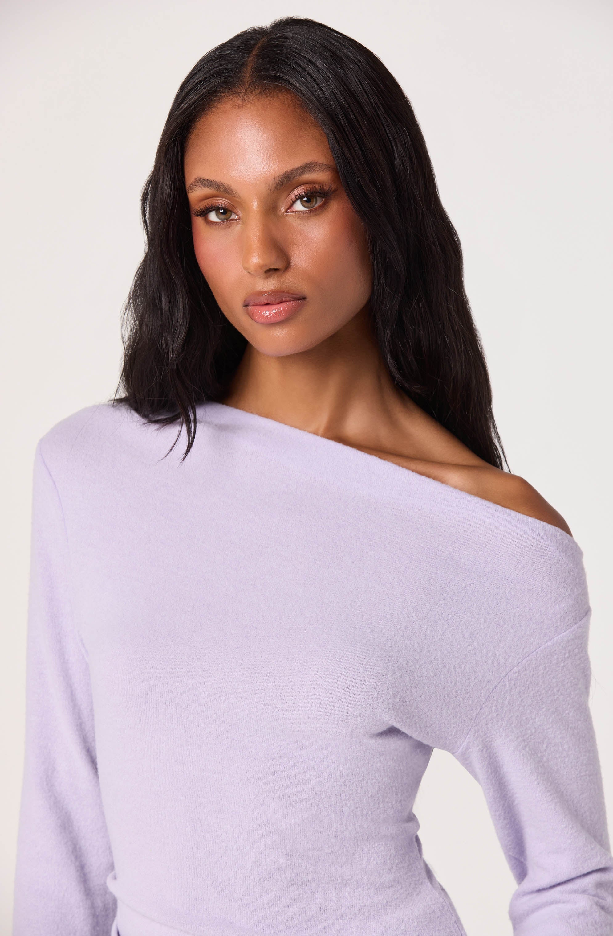 Miah Asymmetric One-Shoulder Knit Top