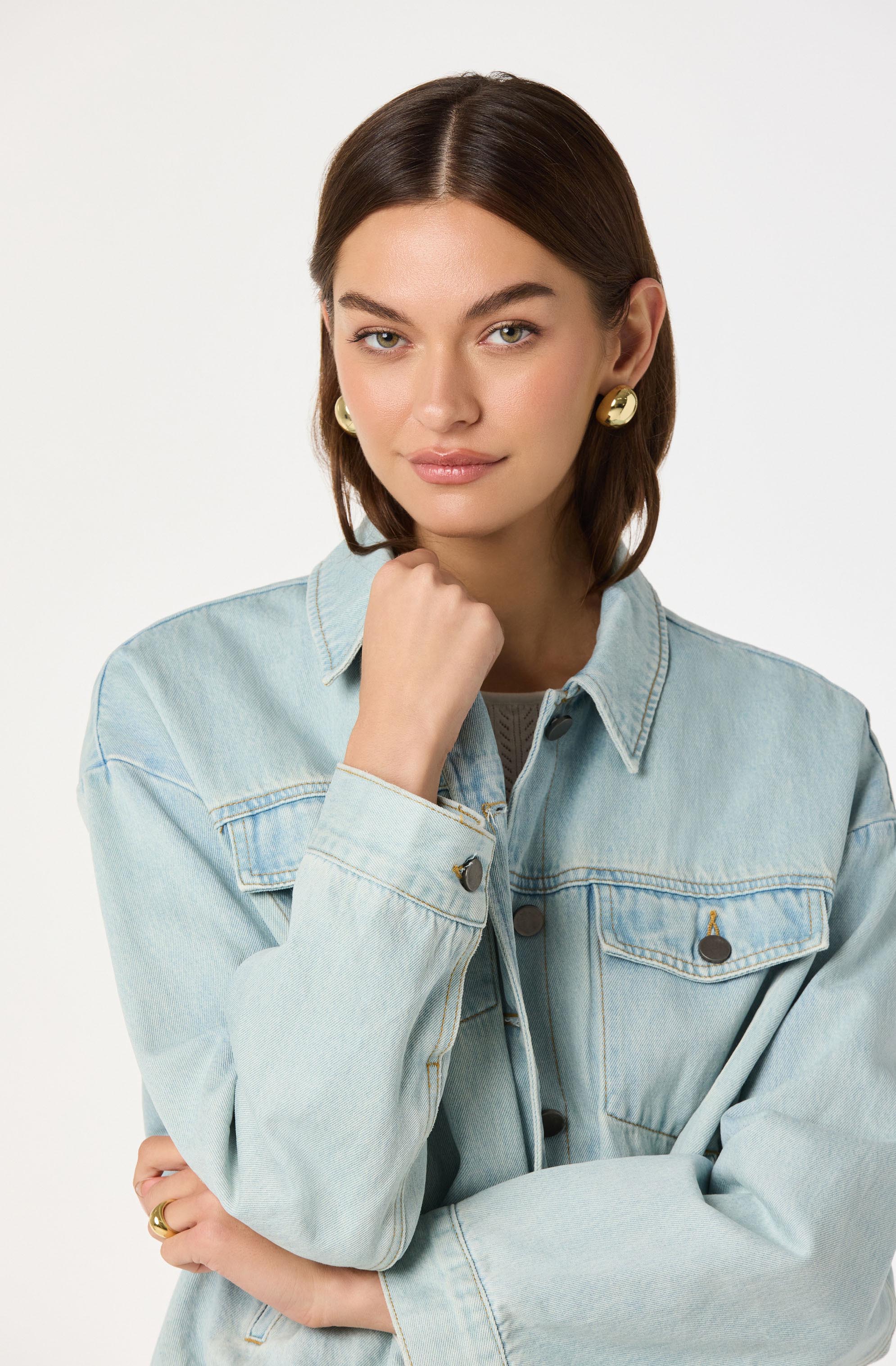 Nari Oversized Denim Bomber Jacket