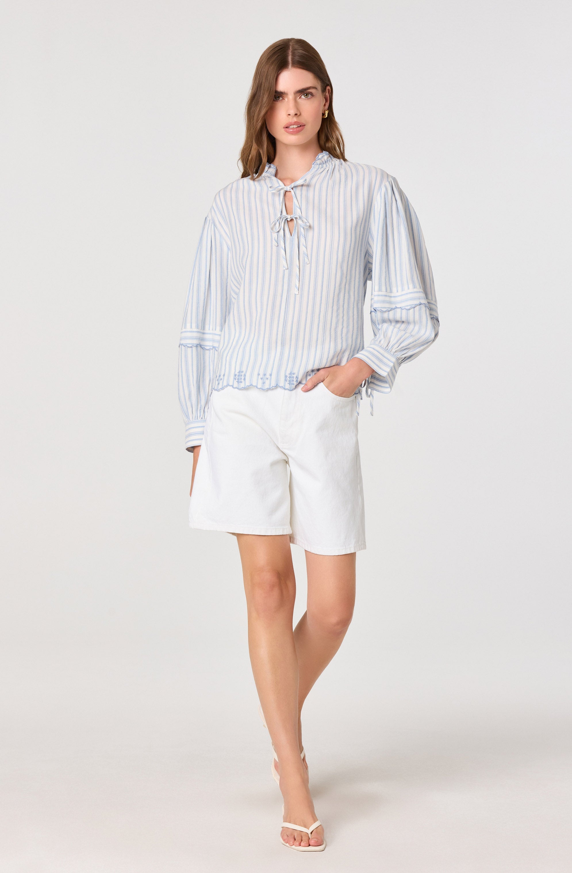 Taliyah Striped Peasant Blouse
