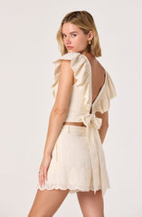 Margo V-Neck Open Back Crop Top
