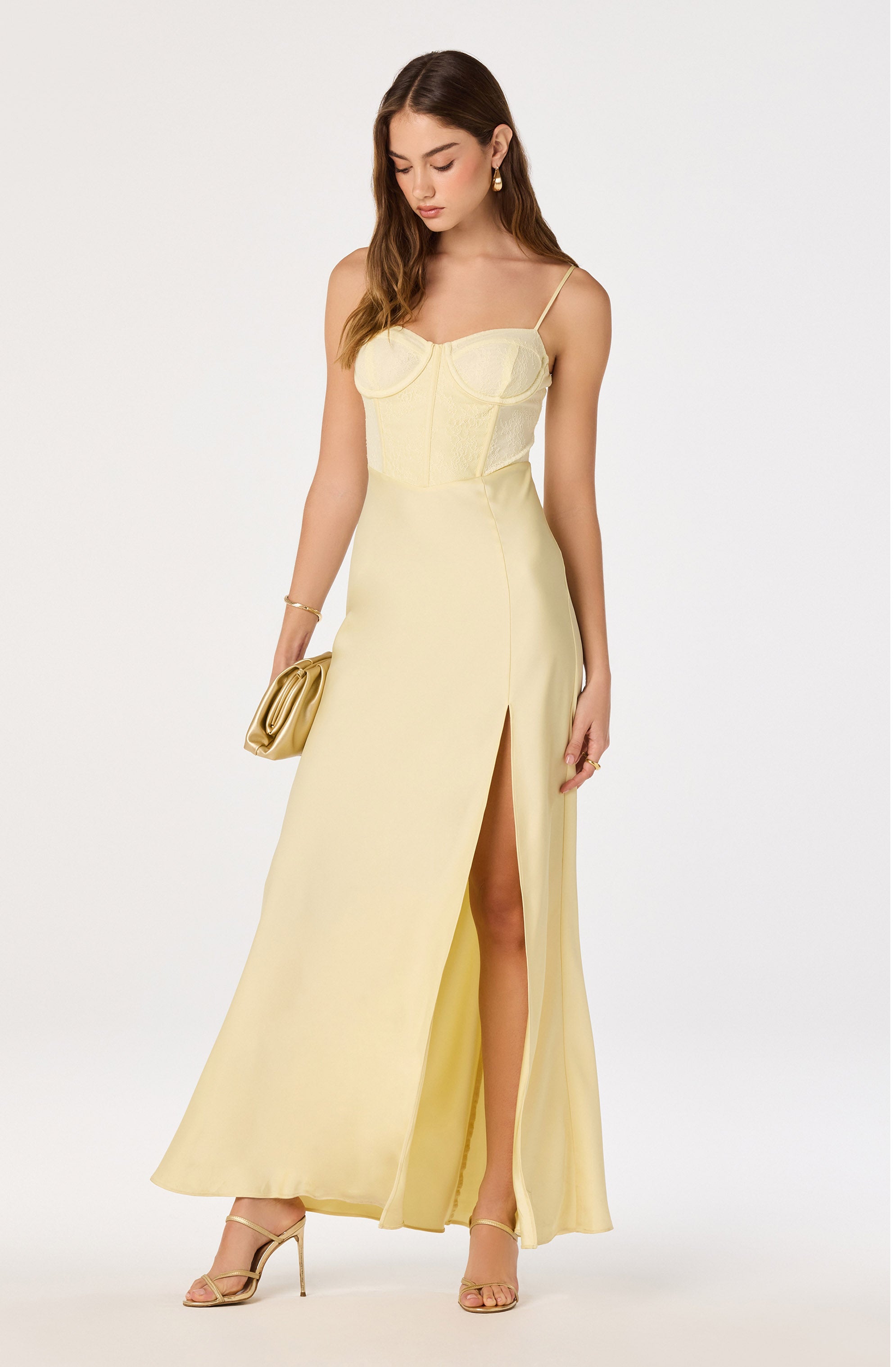 Zinnia Lace Bustier Maxi Gown