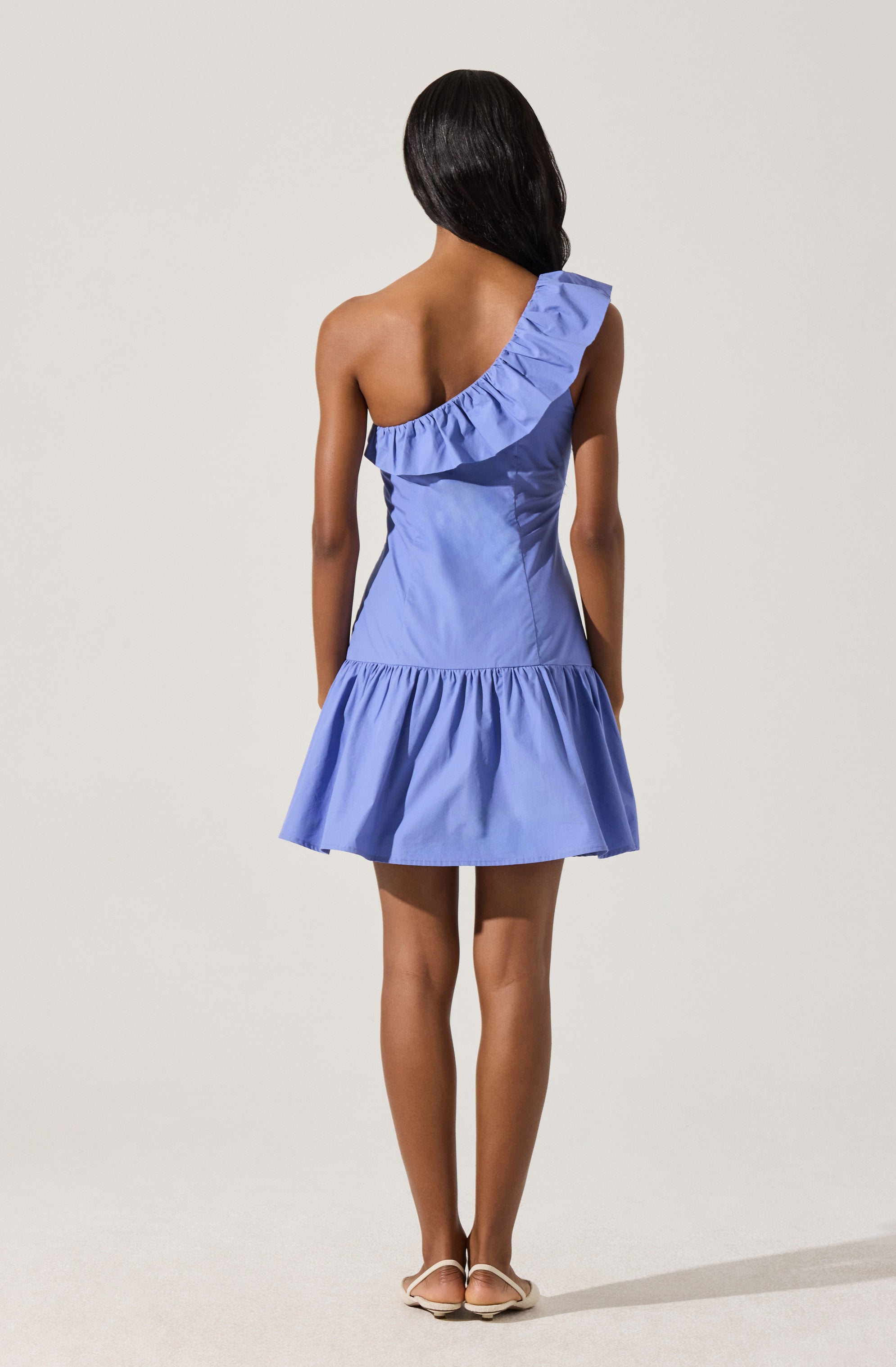 One Shoulder Ruffle Mini Dress