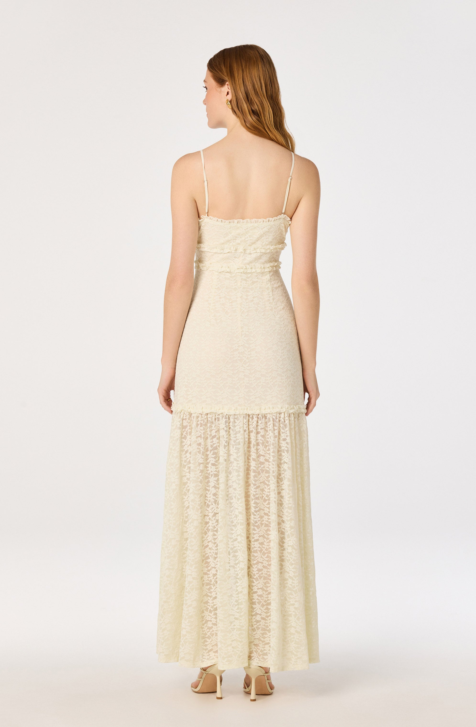 Ruffle Tiered Lace Maxi Dress