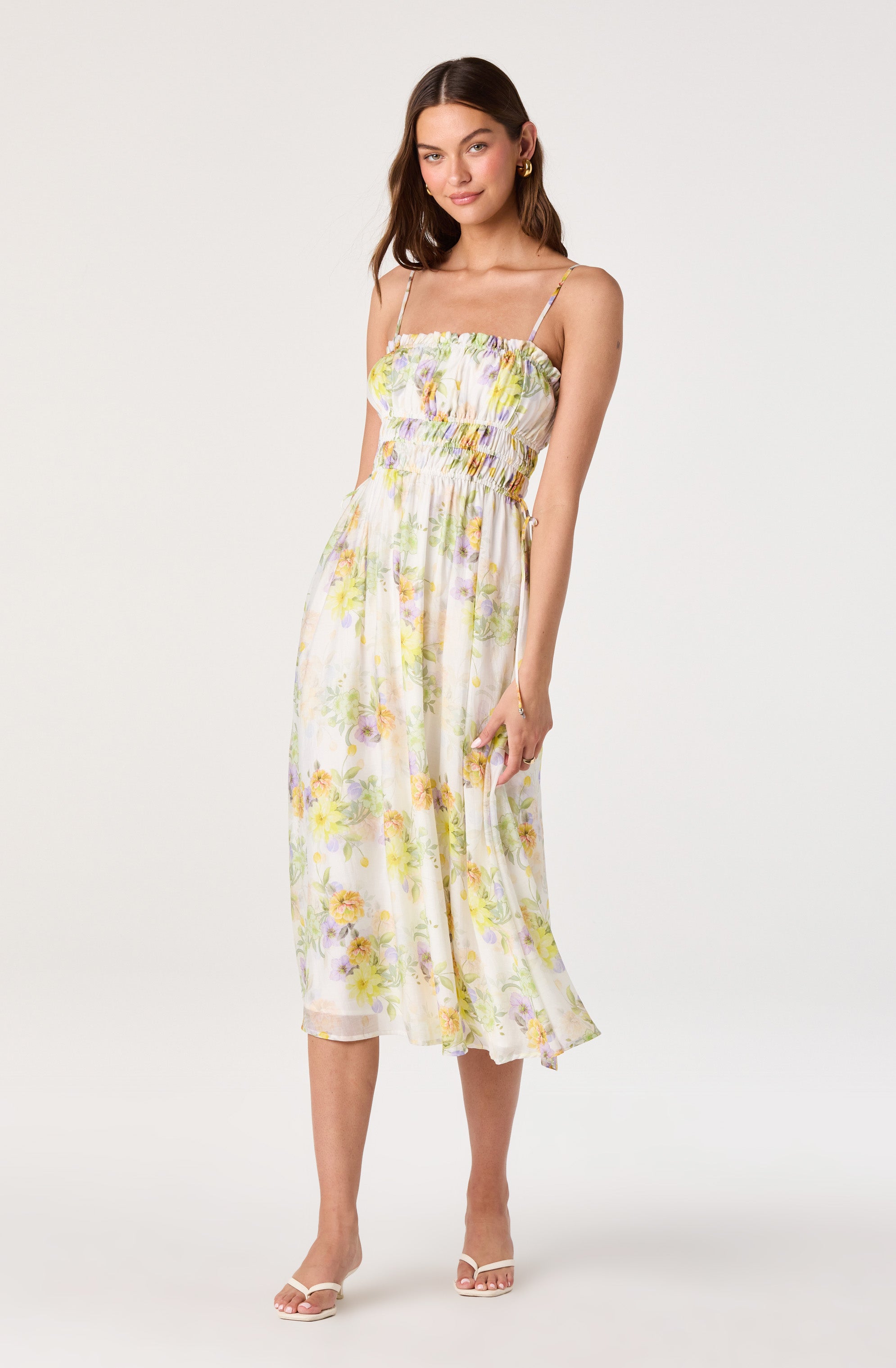 Maren Smocked Floral Midi Dress