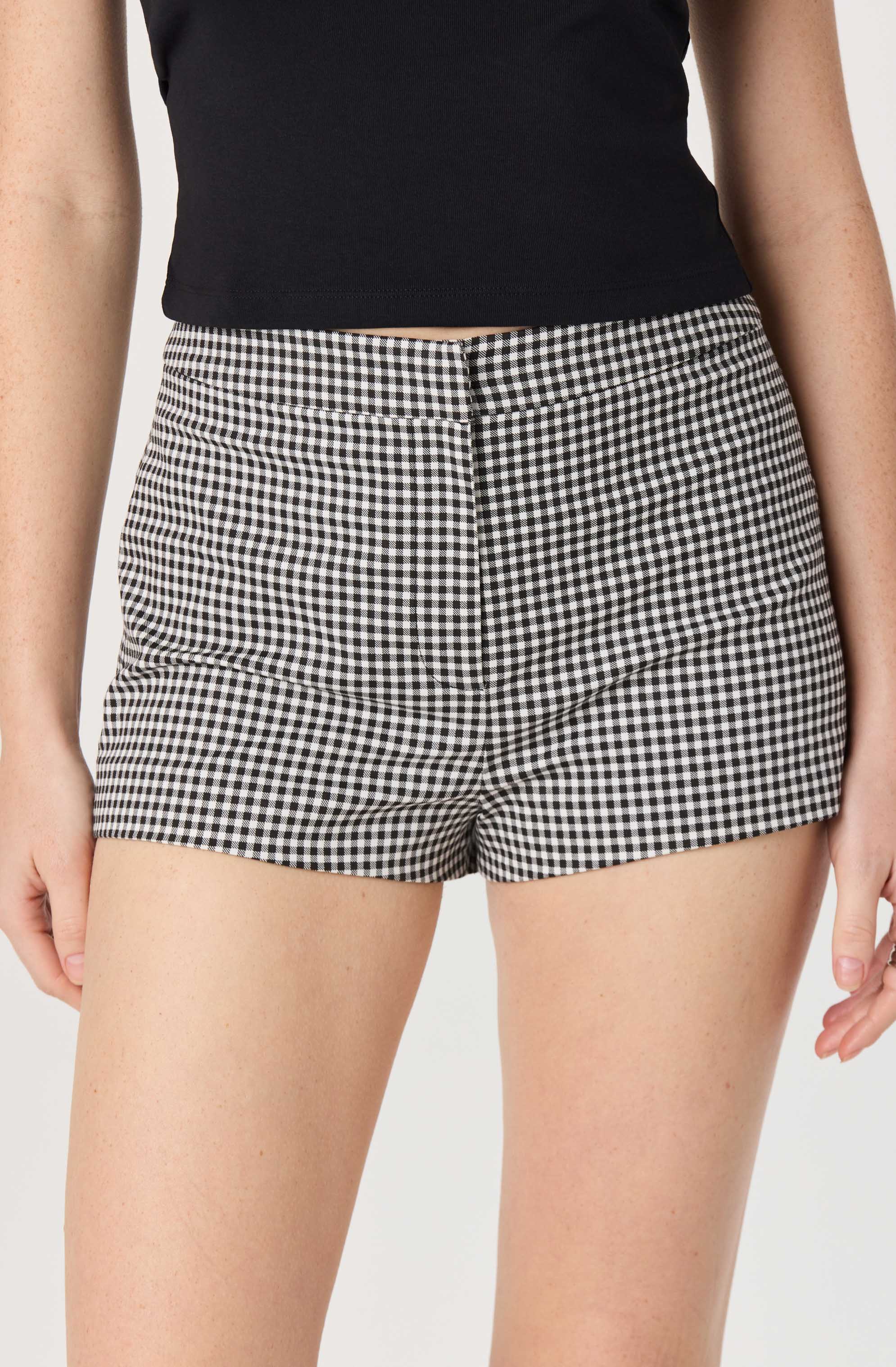 Valerie High-Rise Gingham Hot Pants