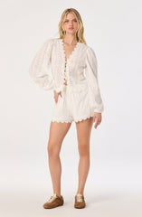 Leah Eyelet Embroidered Shorts