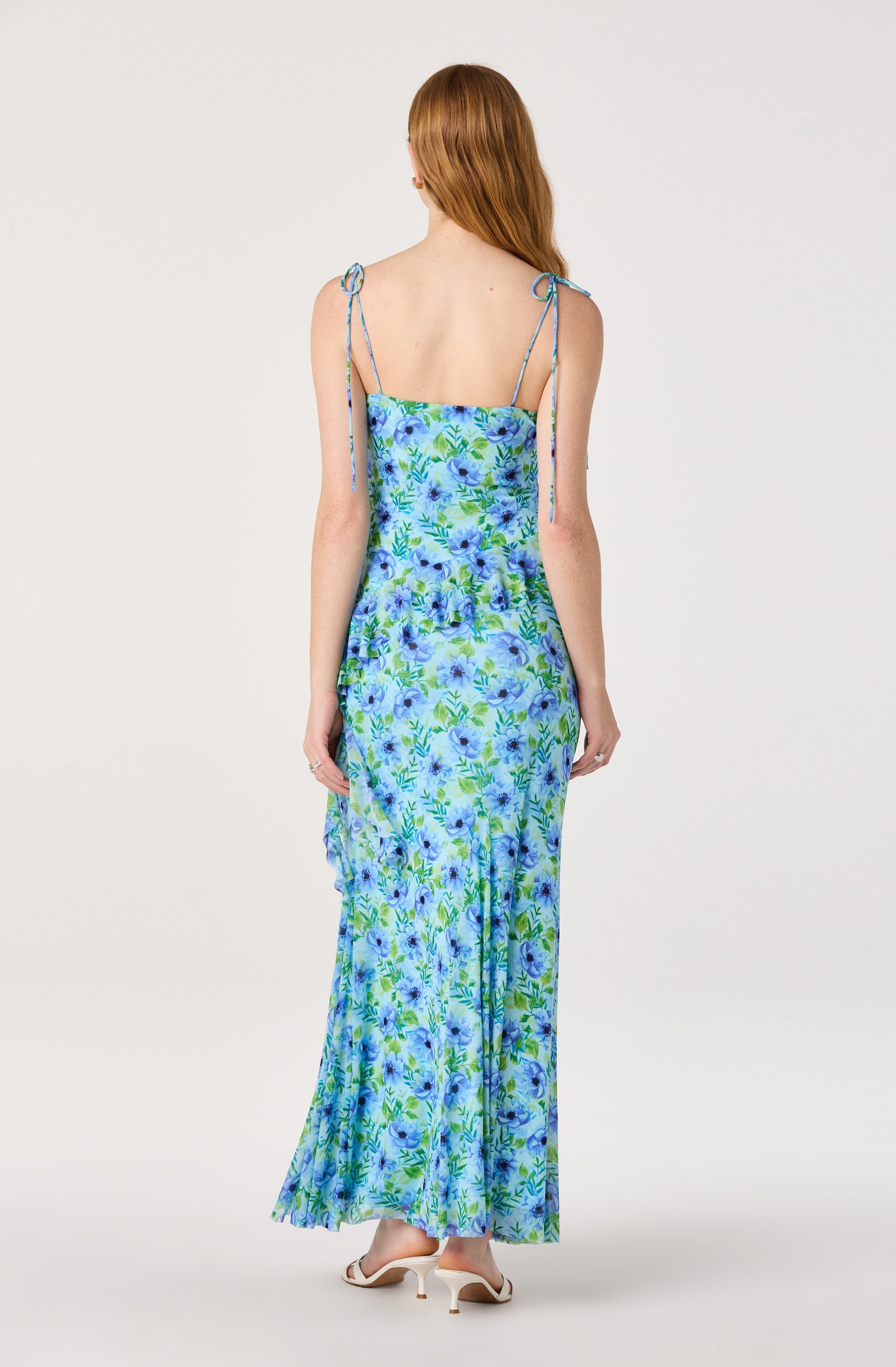 Mejra Floral Godet Knit Midi Skirt