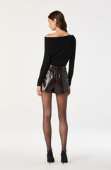 One Shoulder Ribbed Knit Top