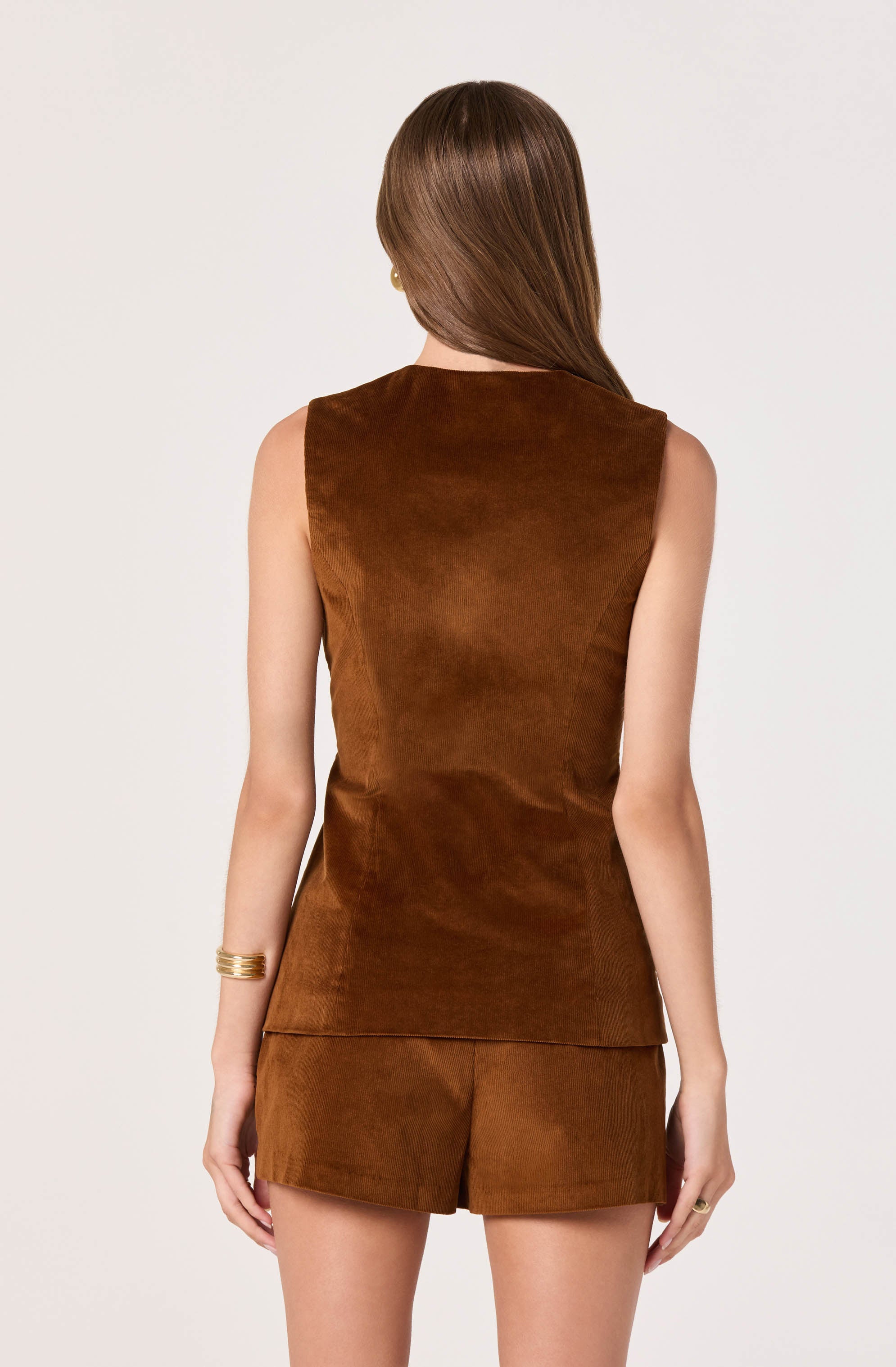Corduroy Button Front Vest