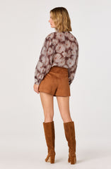 Semi Sheer Bow Necktie Top