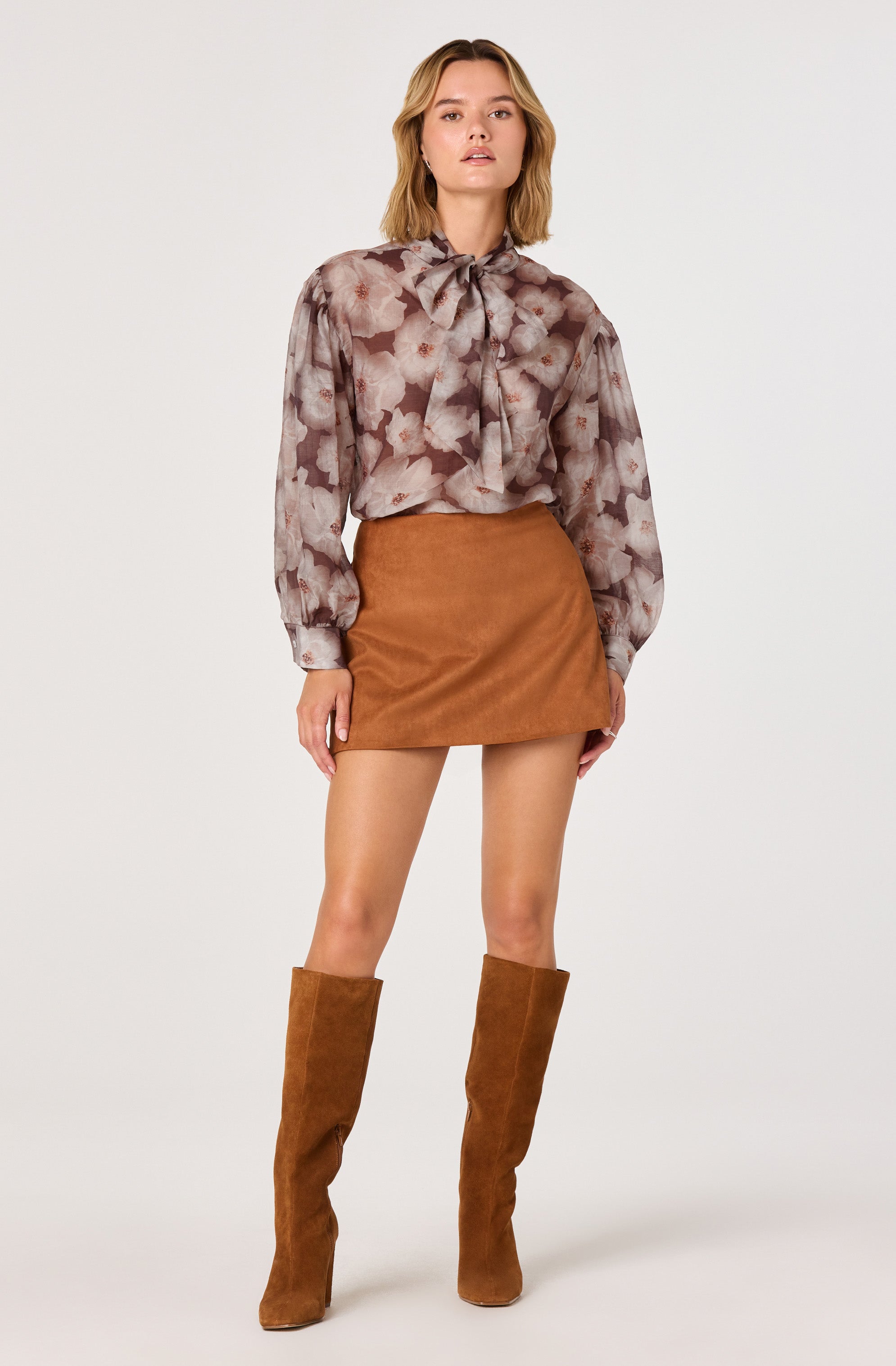 Semi Sheer Bow Necktie Top
