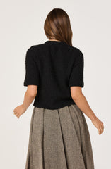 Organza Bow Short Sleeve Cardigan