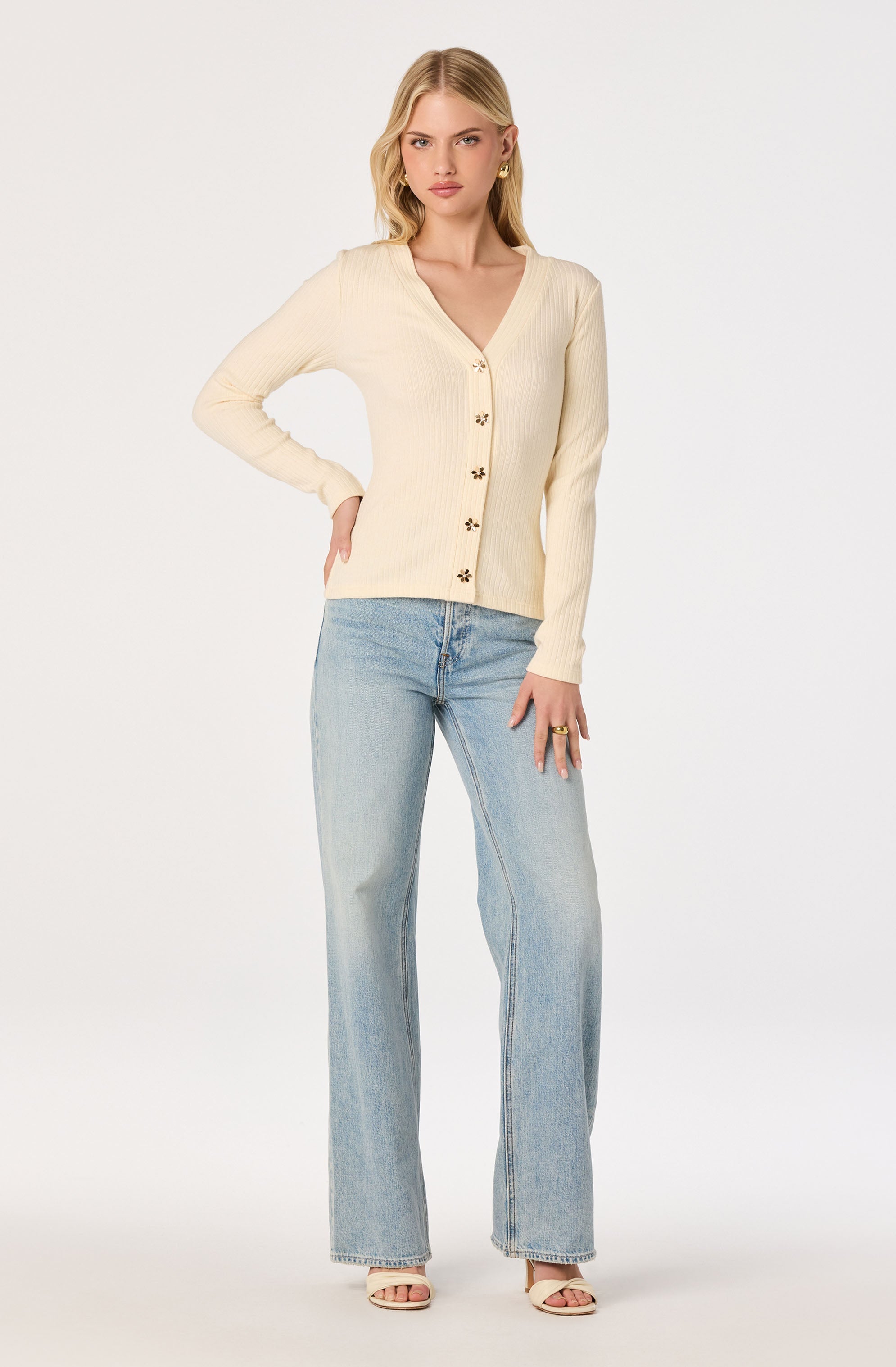 Mckenzie Ribbed V-Neck Cardigan
