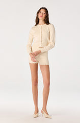 Scalloped Crewneck Cardigan