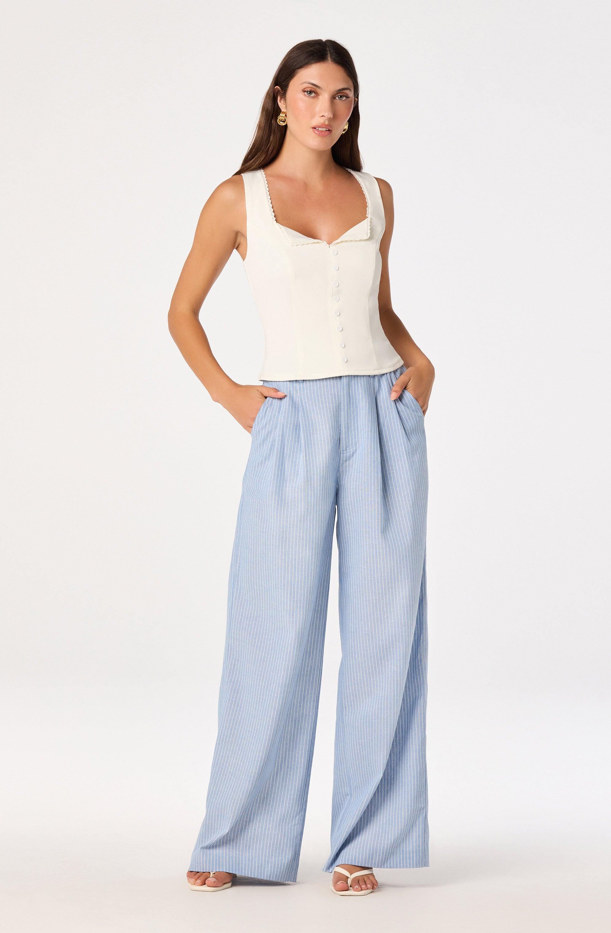 Maddison Scalloped Crochet Trim Tank