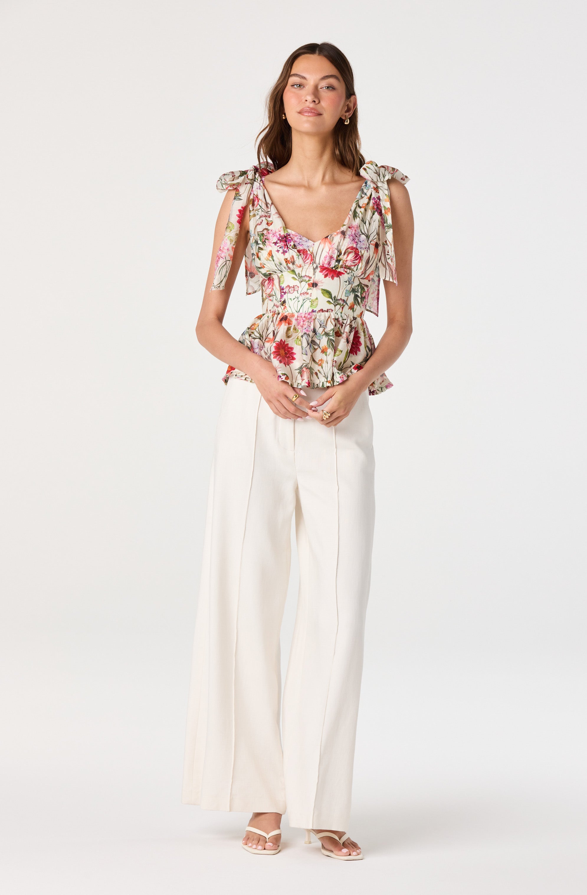 Lenora Floral Corset Peplum Top